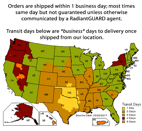 shipping transit days map
